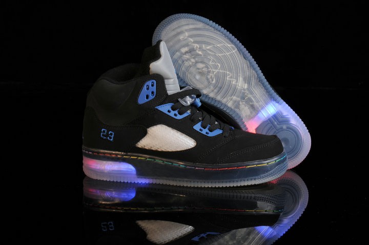 air jordan lumineuse homme, Concepteur Nike Air Jordan 5 Homme Lumineux NoirBleu prix de gros